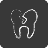 Icon Bad Tooth. suitable for medicine symbol. chalk Style. simple design editable. design template vector