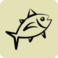 Icon Tuna. suitable for seafood symbol. hand drawn style. simple design editable. design template vector