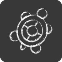 Icon Turtle Meat. suitable for seafood symbol. chalk Style. simple design editable. design template vector