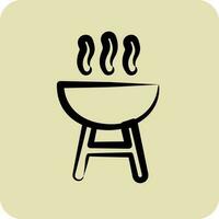 Icon Grill. suitable for education symbol. hand drawn style. simple design editable. design template vector