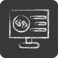 Icon Computer Programming. suitable for education symbol. chalk Style. simple design editable. design template vector