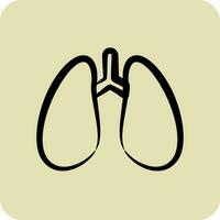 Icon Lungs. suitable for education symbol. hand drawn style. simple design editable. design template vector