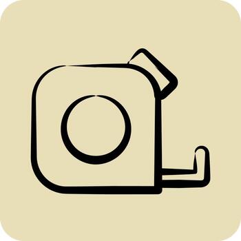 Icon Tape Measure. suitable for building symbol. hand drawn style. simple design editable. design template vector