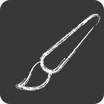 Icon Draw Line. related to Graphic Design Tools symbol. chalk Style. simple design editable vector