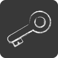 Icon Access Key. suitable for Security symbol. chalk Style. simple design editable. design template vector