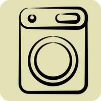 Icon Dryer. related to Laundry symbol. hand drawn style. simple design editable. simple illustration vector