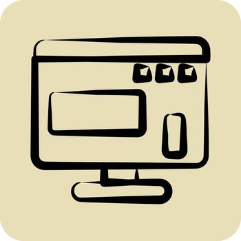 icono sitio web. adecuado para marca símbolo. mano dibujado estilo. sencillo diseño editable. diseño modelo vector