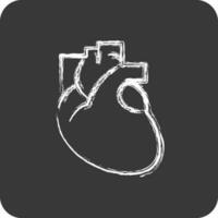 Icon Heart. suitable for education symbol. chalk Style. simple design editable. design template vector