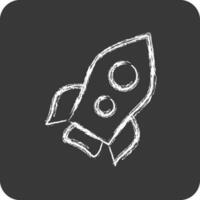 Icon Launch. suitable for Startup symbol. chalk Style. simple design editable. design template vector