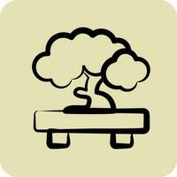 Icon Bonsai. suitable for Japanese symbol. hand drawn style. simple design editable. design template vector