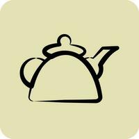 Icon Kettle. suitable for education symbol. hand drawn style. simple design editable. design template vector