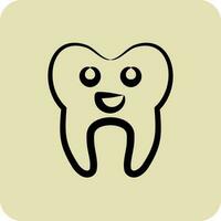 Icon Cleaned Tooth. suitable for medicine symbol. hand drawn style. simple design editable. design template vector