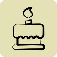 Icon Birthday Cake. suitable for Bakery symbol. hand drawn style. simple design editable. design template vector