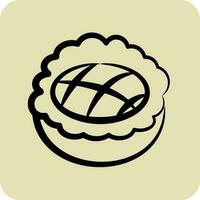 Icon Apple Pie. suitable for Bakery symbol. hand drawn style. simple design editable. design template vector