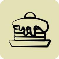 Icon Pancake. suitable for Bakery symbol. hand drawn style. simple design editable. design template vector