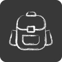 Icon Backpack. suitable for education symbol. chalk Style. simple design editable. design template vector