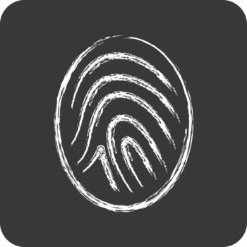 icono huella dactilar. adecuado para seguridad símbolo. tiza estilo. sencillo diseño editable. diseño modelo vector