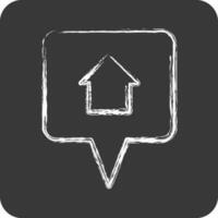 Icon Location. suitable for building symbol. chalk Style. simple design editable. design template vector