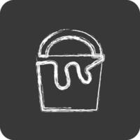 Icon Paint Bucket. suitable for building symbol. chalk Style. simple design editable. design template vector