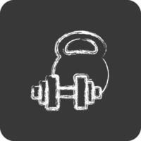 Icon Weight Training. suitable for Healthy symbol. chalk Style. simple design editable. design template vector