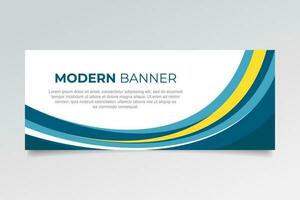 Modern business banner with wave design vector