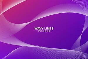 Abstract wavy lines on gradient background vector