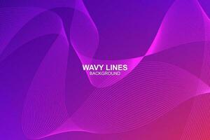 Abstract wavy lines on gradient background vector