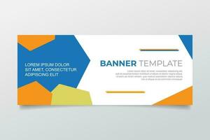 Modern web banner with text template vector