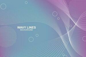 Abstract wavy lines on gradient background vector