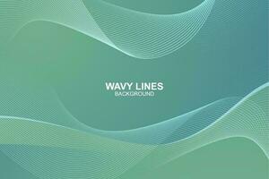 Abstract wavy lines on gradient background vector