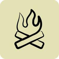 Icon Bonfire. suitable for House symbol. hand drawn style. simple design editable. design template vector