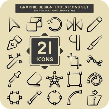 Icon Set Machine Learning. related to Machine Learning symbol. hand drawn style. simple design editable vector