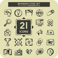 Icon Set Branding. suitable for Branding symbol. hand drawn style. simple design editable vector