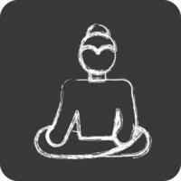 Icon Buddha. related to Thailand symbol. chalk Style. simple design editable.World Travel vector