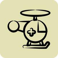 Icon Helicopter. suitable for education symbol. hand drawn style. simple design editable. design template vector