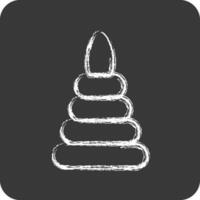 Icon Toy Pyramid. suitable for Kids symbol. chalk Style. simple design editable. design template vector