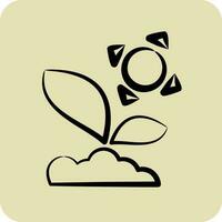 Icon Sprout 3. related to Flora symbol. hand drawn style. simple illustration. plant. Oak. leaf. rose vector