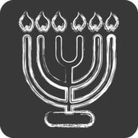 Icon Menorah. suitable for House symbol. chalk Style. simple design editable. design template vector