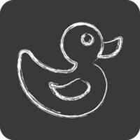 Icon Duck Toy. suitable for Kids symbol. chalk Style. simple design editable. design template vector