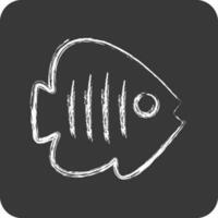 Icon Tropical Fish. suitable for seafood symbol. chalk Style. simple design editable. design template vector