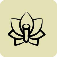 Icon Lotus. suitable for Japanese symbol. hand drawn style. simple design editable. design template vector