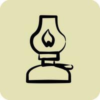 Icon Kerosene Lamp. suitable for House symbol. hand drawn style. simple design editable. design template vector