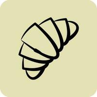 Icon Croissant. suitable for Bakery symbol. hand drawn style. simple design editable. design template vector