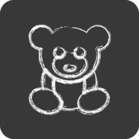 Icon Teddy Bear. suitable for Kids symbol. chalk Style. simple design editable. design template vector