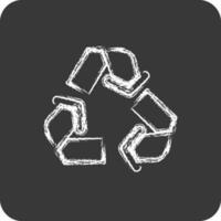 Icon Recycling. suitable for Ecology symbol. chalk Style. simple design editable. design template vector