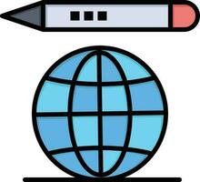 education globe pencil vector