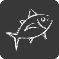 Icon Tuna. suitable for seafood symbol. chalk Style. simple design editable. design template vector