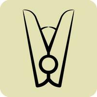 Icon Clothespin. related to Laundry symbol. hand drawn style. simple design editable. simple illustration vector