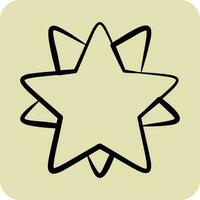 Icon 10 Pointed Stars. related to Stars symbol. hand drawn style. simple design editable. simple vector icons