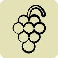 Icon Grape. suitable for education symbol. hand drawn style. simple design editable. design template vector